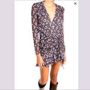 Veronica Beard Anjali Silk ruffled ruched mini dress women’s size 0